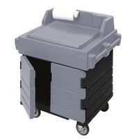 Cambro KWS40426 Black Base with Granite Gray Door CamKiosk Food Preparation / Counter Work Station Cart
