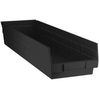 Regency Black Shelf Bin, 23 5/8 inch x 6 5/8 inch x 4 inch - 8/Case