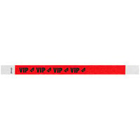 Carnival King Tomato Red "VIP" Disposable Tyvek® Wristband 3/4" x 10" - 500/Bag