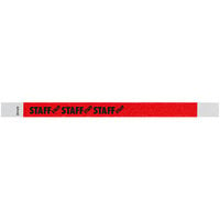 Carnival King Tomato Red STAFF Disposable Tyvek® Wristband 3/4 inch x 10 inch - 500/Bag