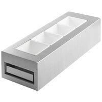 Tablecraft CW40212BRATCL 8 5/8 inch x 25 1/4 inch x 5 3/4 inch Clear Brushed Aluminum Half Size Long Modular Cooling Station