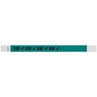 Carnival King Teal "VIP" Disposable Tyvek® Wristband 3/4" x 10" - 500/Bag
