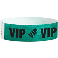 Carnival King Teal VIP Disposable Tyvek® Wristband 3/4 inch x 10 inch - 500/Bag