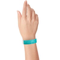 Carnival King Teal Disposable Tyvek® Customizable Wristband 3/4 inch x 10 inch - 500/Bag