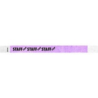 Carnival King Light Purple "STAFF" Disposable Tyvek® Wristband 3/4" x 10" - 500/Bag