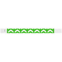 Carnival King Neon Green Arrows Up Disposable Tyvek® Wristband 3/4 inch x 10 inch - 500/Bag
