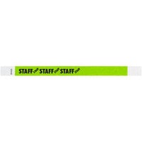 Carnival King Lemon Lime "STAFF" Disposable Tyvek® Wristband 3/4" x 10" - 500/Bag