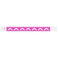 Carnival King Neon Pink Arrows Up Disposable Tyvek® Wristband 3/4 inch x 10 inch - 500/Bag