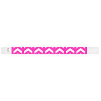 Carnival King Neon Pink Arrows Up Disposable Tyvek® Wristband 3/4" x 10" - 500/Bag