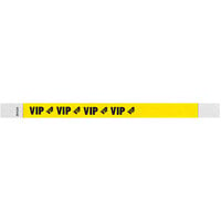 Carnival King Neon Yellow VIP Disposable Tyvek® Wristband 3/4 inch x 10 inch - 500/Bag