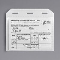 C-Line Products 19105 4 inch x 3 inch Clear COVID-19 Vaccine Card Holder - 5/Pack