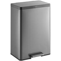 Rubbermaid 12 Gallon Stainless Steel Metal Front Step On Touchless Waste  Basket Garbage Bin Trash Can for Kitchen Bathroom Bedroom, Charcoal