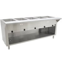 Advance Tabco SW-6E-240-BS Six Pan Electric Hot Food Table with Enclosed Base - Sealed Well, 208/240V