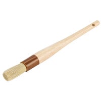 Choice 1 inchW Round Boar Bristle Pastry / Basting Brush with Wood Handle