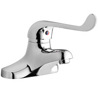 Elkay LK422L7 Deck Mount Chrome Faucet with 7 inch Wristblade Handle and 4 inch Centers