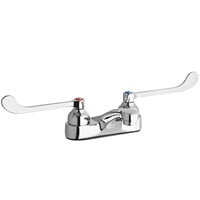 Elkay LK402T6 Deck Mount Chrome Faucet with 6" Wristblade Handles and 4" Centers