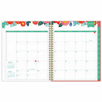 Blue Sky 137360 Day Designer 8 1/2 inch x 11 inch July 2021 - December 2022 Floral Sketch Weekly / Monthly Planner