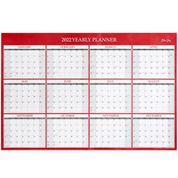 Blue Sky 116054 36 inch x 24 inch January 2022 - December 2022 Red Horizontal / Vertical Laminated Calendar