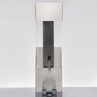 Cal-Mil 1991-3-55 3 Gallon Square Stainless Steel Beverage Dispenser with Ice Chamber - 7 1/4" x 9 1/2" x 24 1/2"