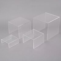 3,4,5 Inch Square Acrylic 1/8" Riser Display Stands Showcase 2 Sets Clear 