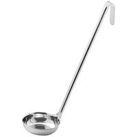 Choice 4 oz. One-Piece Stainless Steel Flat Bottom Ladle