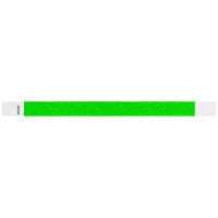 Carnival King Neon Green Disposable Tyvek® Customizable Wristband 3/4" x 10" - 500/Bag