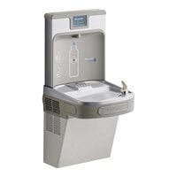 Zurn Elkay LZS8WSLK ezH20 8 GPH Light Gray Hands-Free Filtered Bottle Filling Station with Drinking Fountain - Chilled