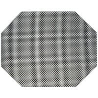 Front of the House Metroweave 14 inch x 11 inch Cocoa Basketweave Woven Vinyl Octagon Placemat - 12/Pack