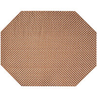 Front of the House Metroweave 14 inch x 11 inch Canyon Basketweave Woven Vinyl Octagon Placemat - 12/Pack