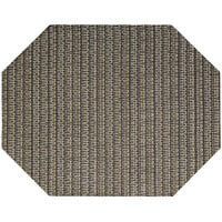 Front of the House Metroweave 14 inch x 11 inch Urban Mocha Woven Vinyl Octagon Placemat - 12/Pack