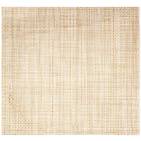 Front of the House Metroweave 14 inch x 13 inch Natural Basketweave Woven Vinyl Rectangle Placemat - 12/Pack