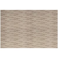 Front of the House Metroweave 24" x 16 1/4" Tan Rush Woven Vinyl Rectangle Placemat / Liner - 12/Pack