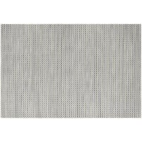 Front of the House Metroweave 24" x 16 1/4" Silver Basketweave Woven Vinyl Rectangle Placemat / Liner - 12/Pack