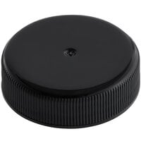 38/400 Black Ribbed Continuous Thread Cap with Heat Induction Foil Liner - 3750/Case