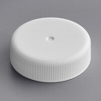 38/400 White Ribbed Continuous Thread Cap - Unlined - 3750/Case