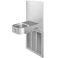 Elkay LCRSPM8K 8 GPH Slimline Soft Sides Stainless Steel Wall Mount Filtered Chilled Drinking Fountain with Frame - 115V