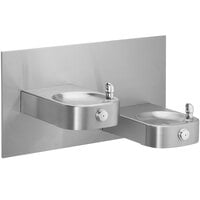 Zurn Elkay EHWM17C Slimline Soft Sides Stainless Steel Heavy Duty Bi-Level Wall Mount Non-Filtered Vandal-Resistant Drinking Fountain - Non-Refrigerated