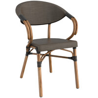 Lancaster Table & Seating French Bistro Brown Outdoor Arm Chair