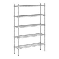 Regency 12" x 42" x 64" NSF Chrome 5-Shelf Kit