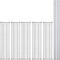Regency 12 inch x 48 inch NSF Chrome Wire 5-Shelf Kit with 74 inch Posts