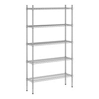 Regency 12" x 42" x 74" NSF Chrome 5-Shelf Kit
