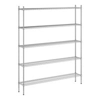 Regency 12" x 72" x 86" NSF Chrome 5-Shelf Kit