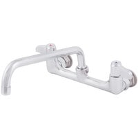 Equip by T&S 5F-8WLX10 Wall Mounted Faucet with 10 1/8" Swing Spout, 5.2 GPM Laminar Flow Device, 8" Adjustable Centers, and Lever Handles