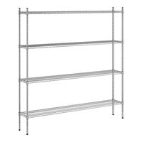 Regency 12" x 72" x 74" NSF Chrome 4-Shelf Kit