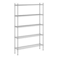 Regency 12" x 54" x 86" NSF Chrome 5-Shelf Kit