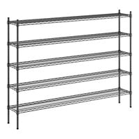 Regency 12" x 72" NSF Black Epoxy 5-Shelf Kit with 54" Posts