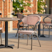 Lancaster Table & Seating French Bistro Red Outdoor Arm Chair