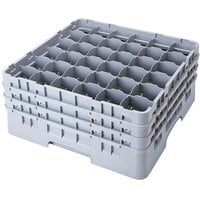Cambro 36S900151 Soft Gray Camrack Customizable 36 Compartment 9 3/8 inch Glass Rack
