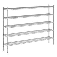 Regency 12" x 72" x 54" NSF Chrome 5-Shelf Kit