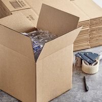Lavex Packaging 10 inch x 10 inch x 10 inch Kraft Corrugated RSC Shipping Box - 600/Pallet